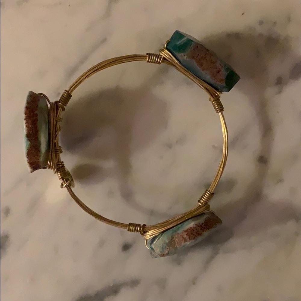 Bourbon + Bowties Green Stone Chunky Bracelet